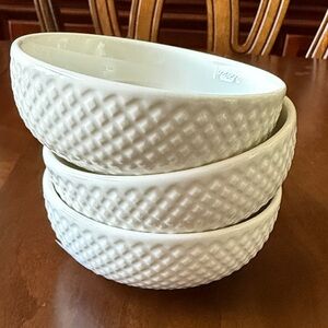 Denmark Tools for Cooks Amelia Textured White porcelain dip Bowls set of 3 3.75”